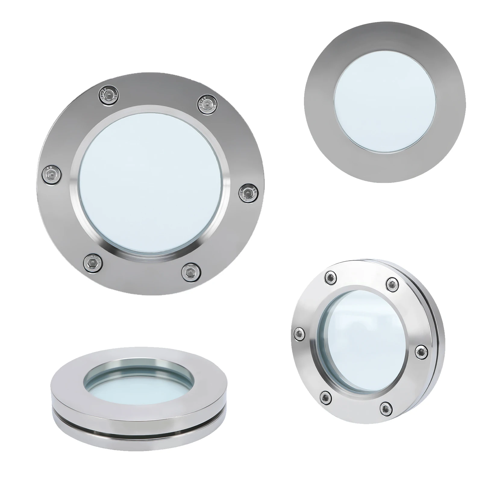 304/316L Flange Sight Glass Stainless Steel Glass Hexagon Flange Pair Clamp Sight Glass
