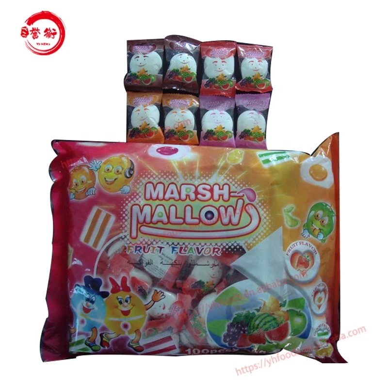 HALAL fruit Jam filled marshmallow cotton sweet candy