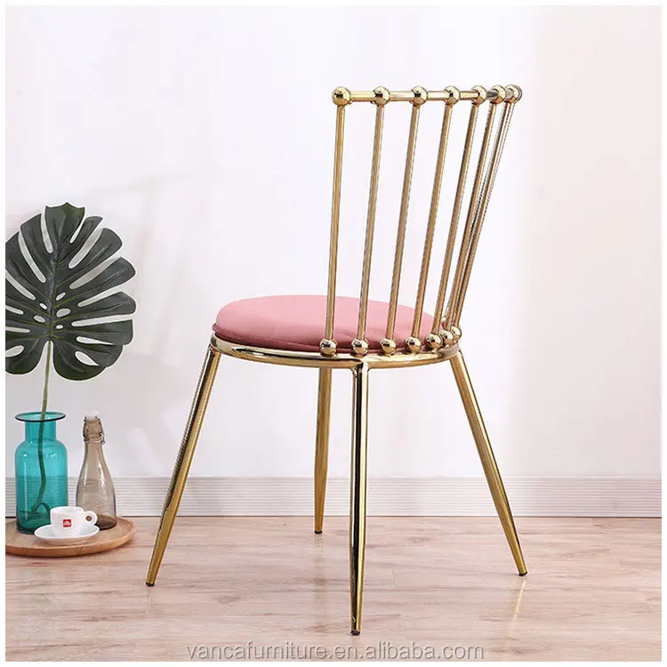 Coffee shop chair  gold metal wire chair wedding chair