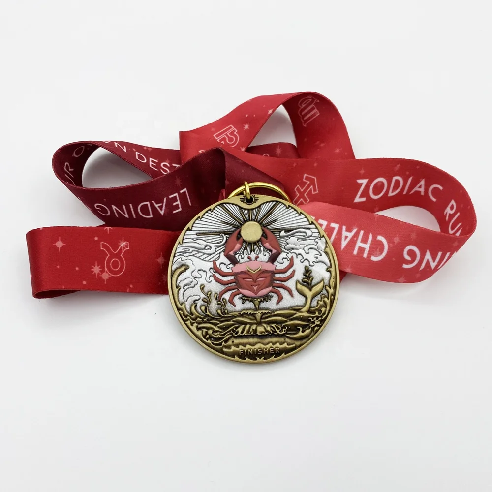 Cheap Custom Antique Bronze Sports Marathon Finisher Running Medals with Event Date