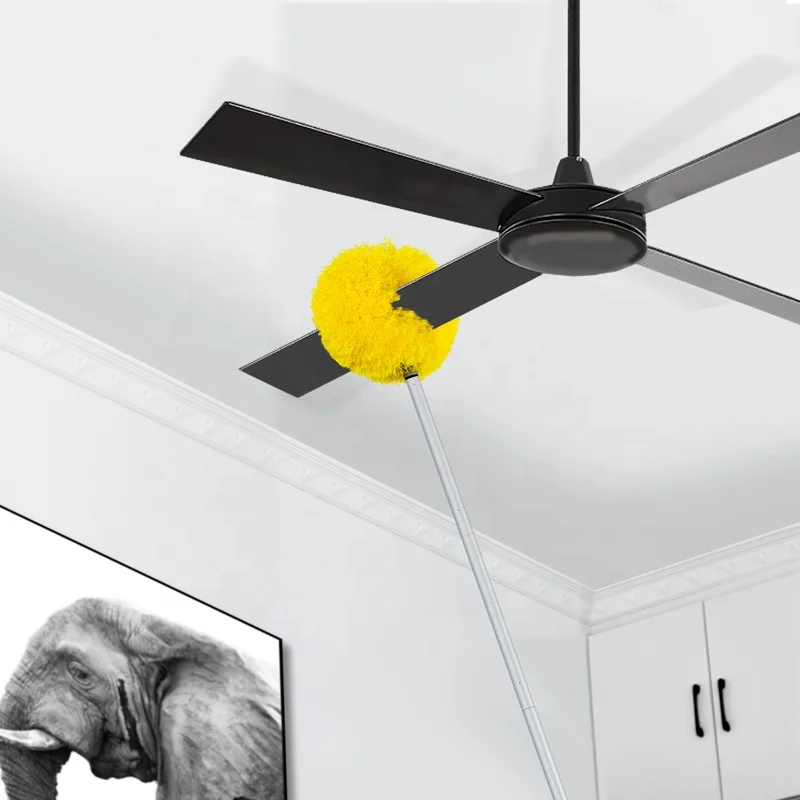 Household Cleaning Ceiling Fan Cleaner Duster with Extension Pole Long Reusable Microfiber Ceiling Fan Cleaning Brush