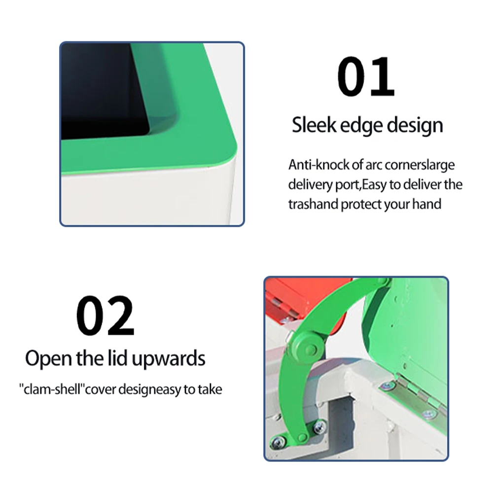 New Design Of Metal Stainless Steel Sorting Manufacturer Large Garbage Bin Road Outdoor Garbage Bin Litter Bin