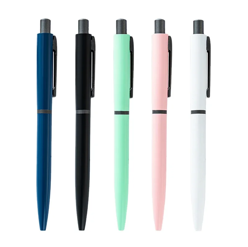 Morandi color metal gel pen push click ballpoint pen nice custom Logo metal ball pen