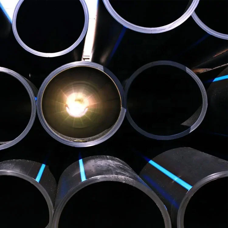 qatar Black Blue Color PN16 PE100 large diameter Plastic Water Supply Pipes HDPE Potable Pipeline Seamless PE Pipe price list