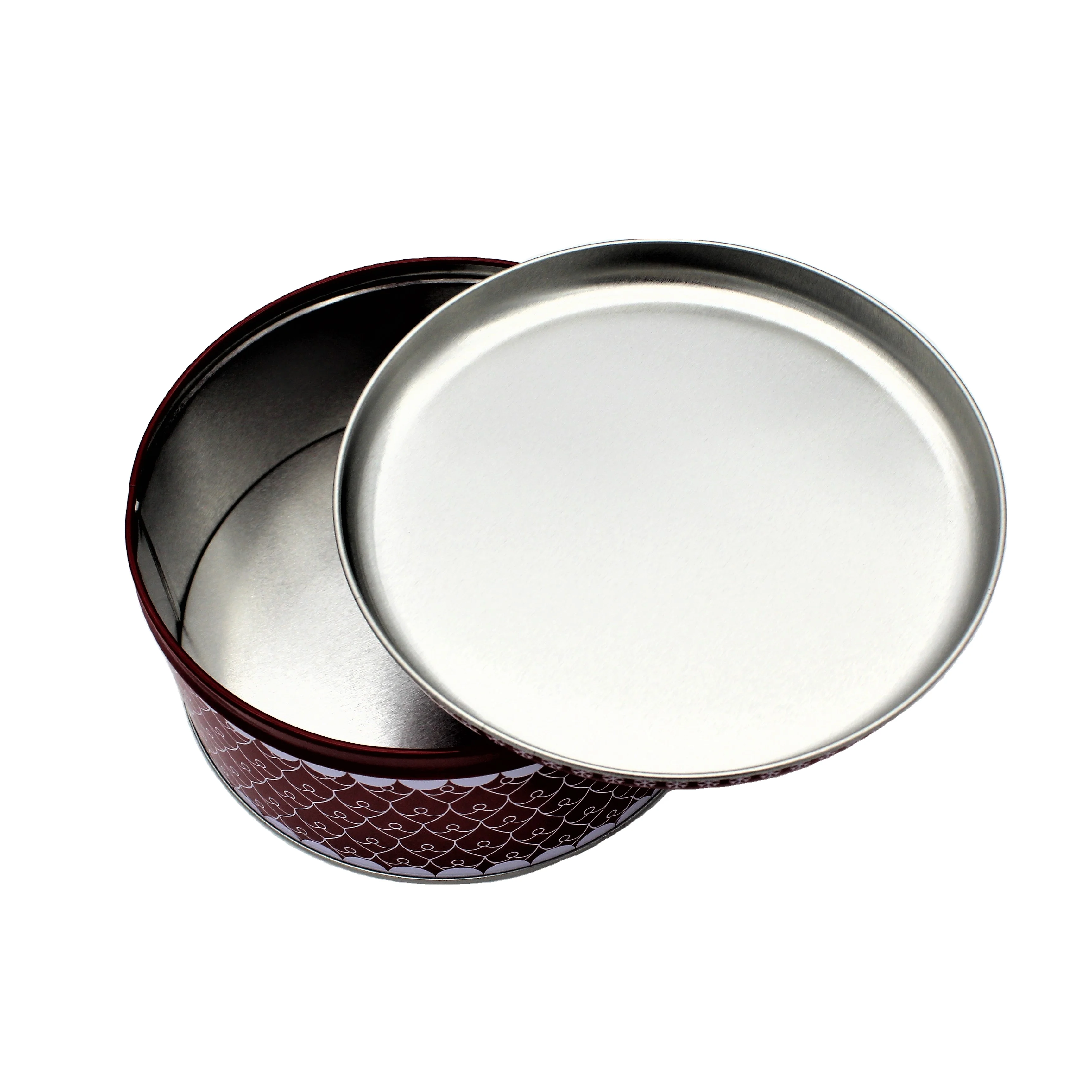 Beautiful Appearance Round Tea Gift Box Christmas Tin Cans For Cake Cookies