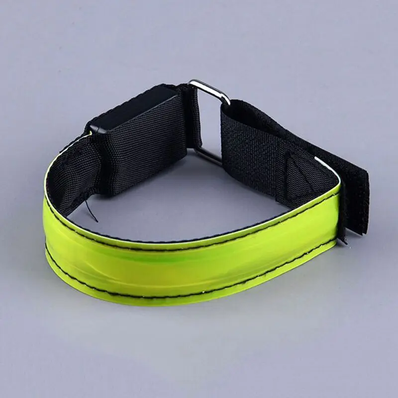 Wholesale popular slap adjustable reflective running nylon flashing bracelet light wristband usb light armband led arm band