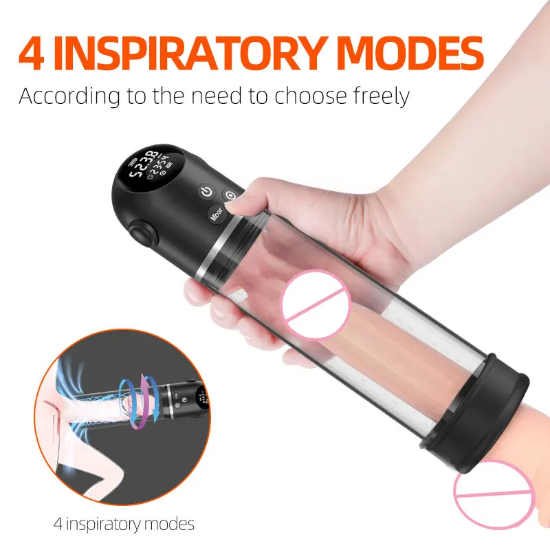 Upgraded Male Stroker Adult Sex Toys Speed Control and LCD Display Vibrating Rotating Thrusting Men Electric Penis Pump