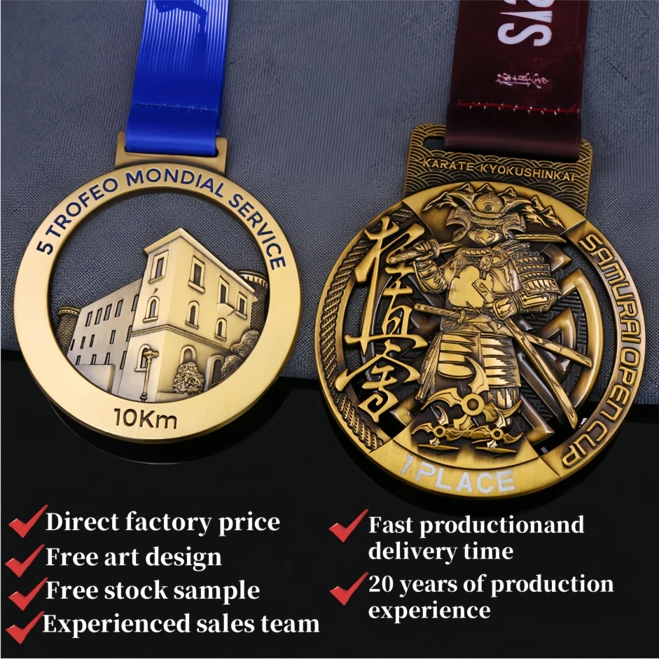 Design Your Own Custom Metal Medal Alloy Zinc 3D 5K Marathon Football Taekwondo Swimming Race Finisher Award sports Medals