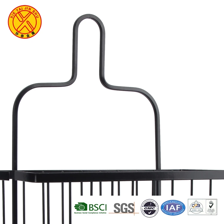 Cheap Price Bathroom Organizer Storage Rack Stainless Steel Shower Caddy Bathroom Rack Black Bathroom Shelf