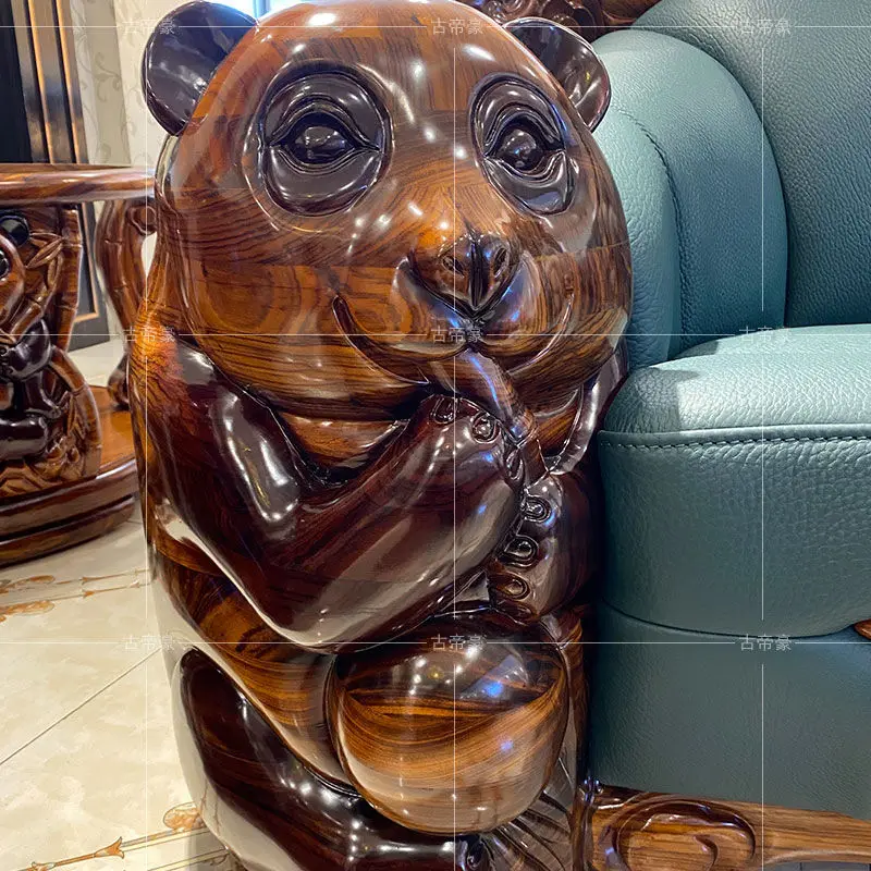 European style ebony wood carved sofa luxury high-end large apartment living room furniture classical sofa