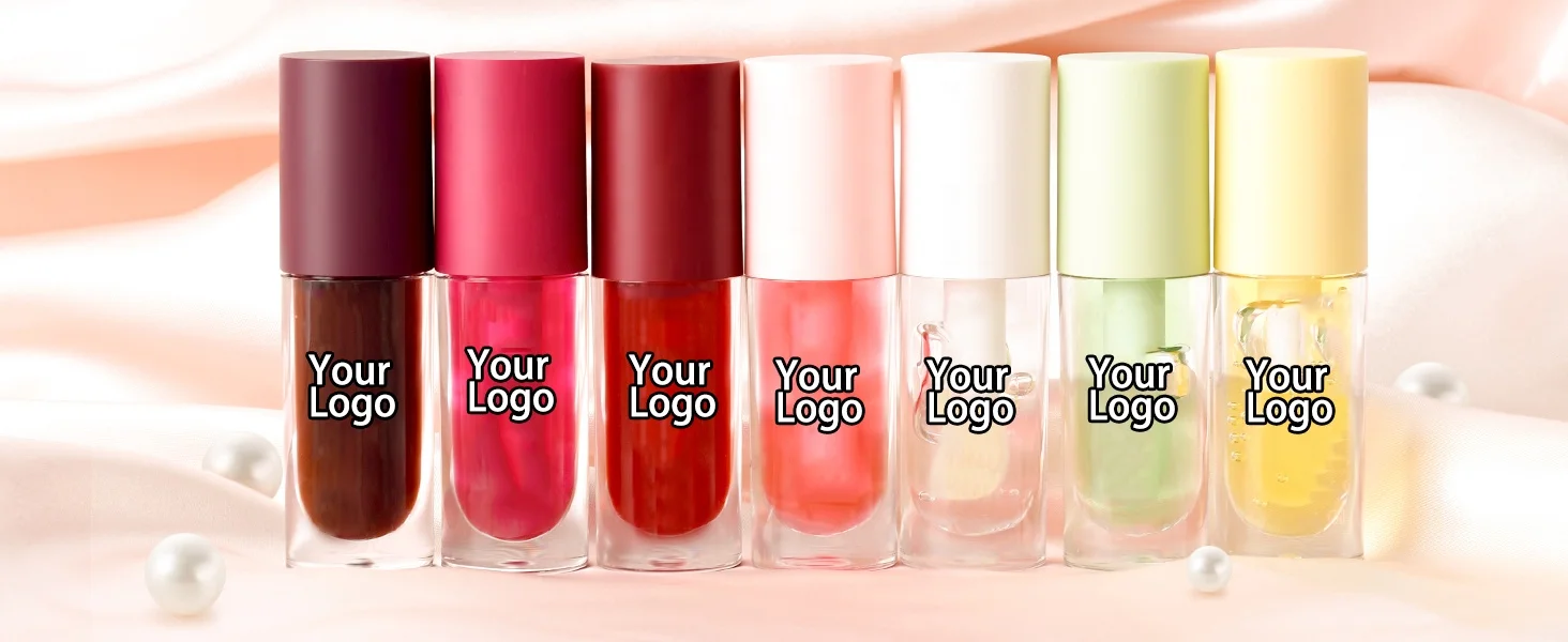 Make Your Own Moisturizing Shimmer Pink Non-Sticky Fruit Jelly Tinted Vegan Private Label Custom Glossy Lip Gloss Vendor