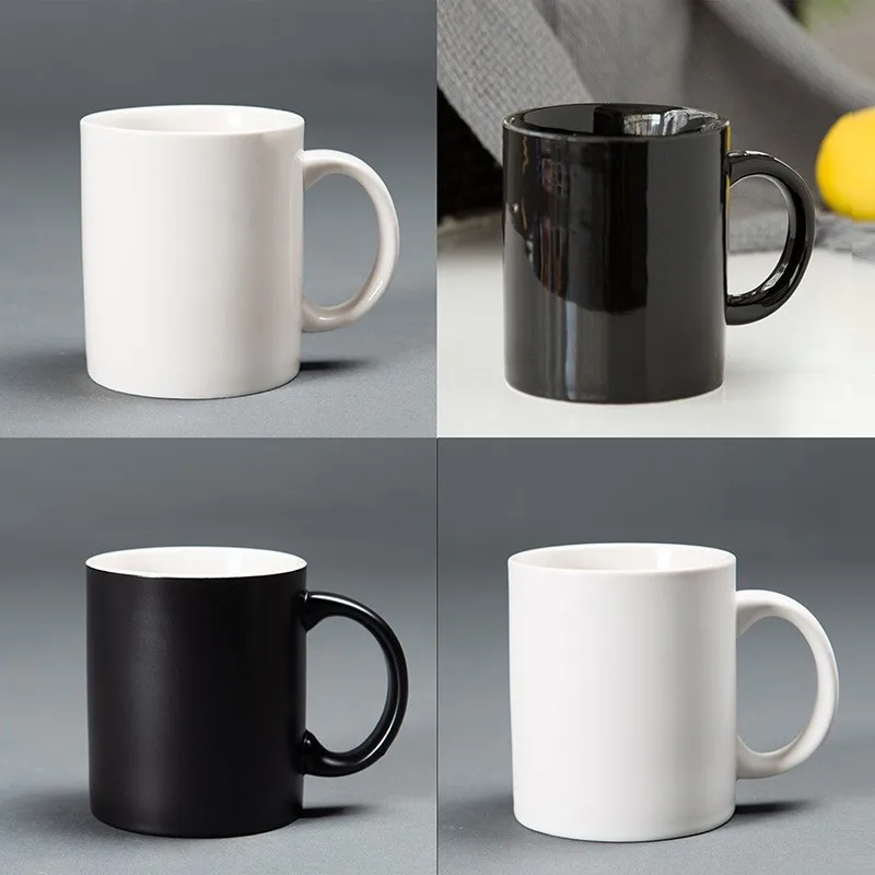 Natural Colorful Custom Creative Print Coating Ceramic Coffee Mugs Classic Bone China Black and White Ceramic Cup Coffee Mug