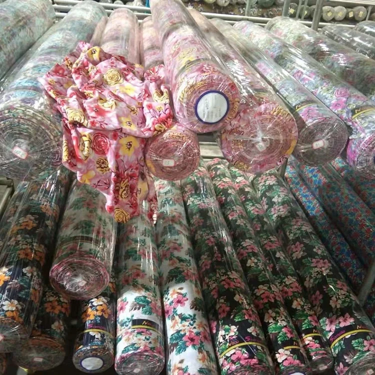 
Custom color floral wholesale 100% rayon printed fabric for women dress 