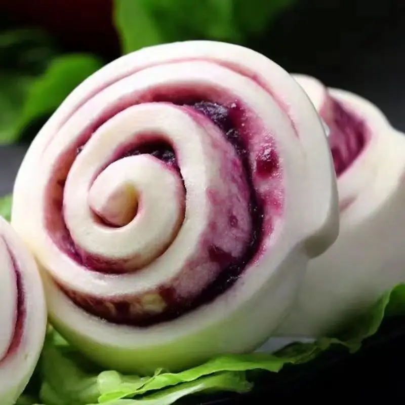 Chinese Frozen Steamed Purple Sweet Potato Roll Cantonese Style Purple Sweet Potato Roll