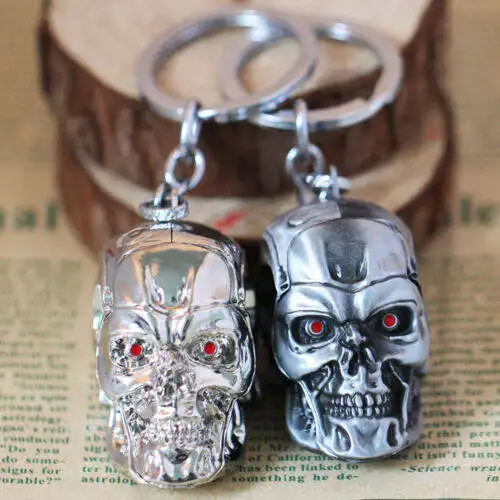 Movie Peripheral The Terminator Heads Metal Keychain Key Ring Pendant Gift