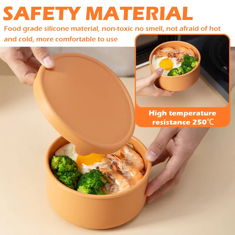 Silicone Food Storage Containers with Airtight Lids Nesting Meal Prep Microwave Safe Storage Bento Box for Lunch Fruits