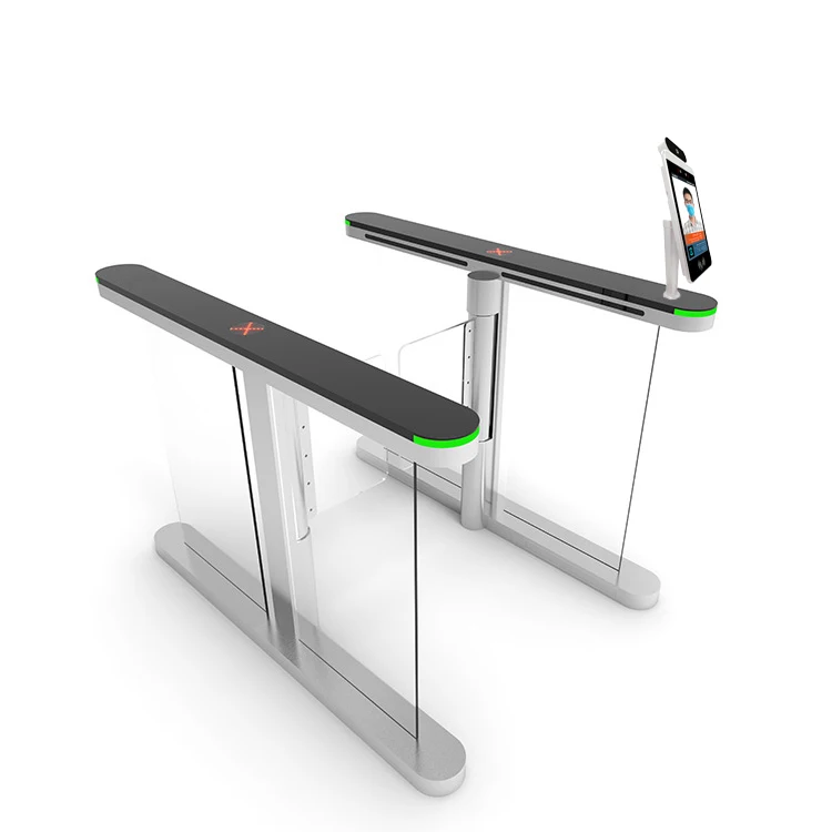 Biometric access control turnstile gate face recognition swing turnstile security speed gates temperature measurement camera