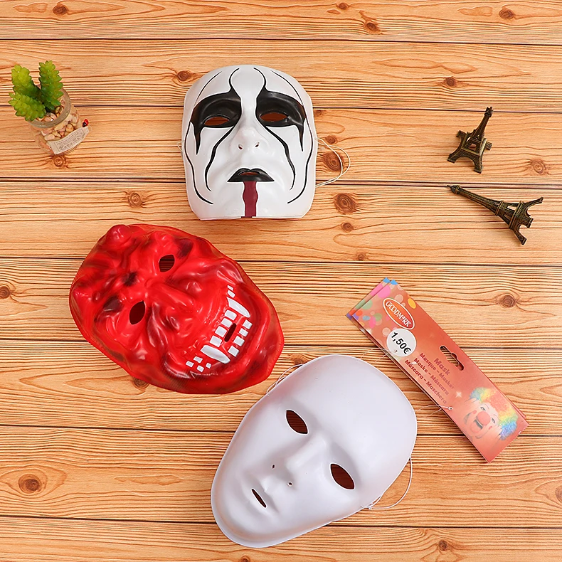 cheap custom fashion popular Halloween Party Costume Supplies Cosplay plastic mask PVC blister party mask Occasion Halloween