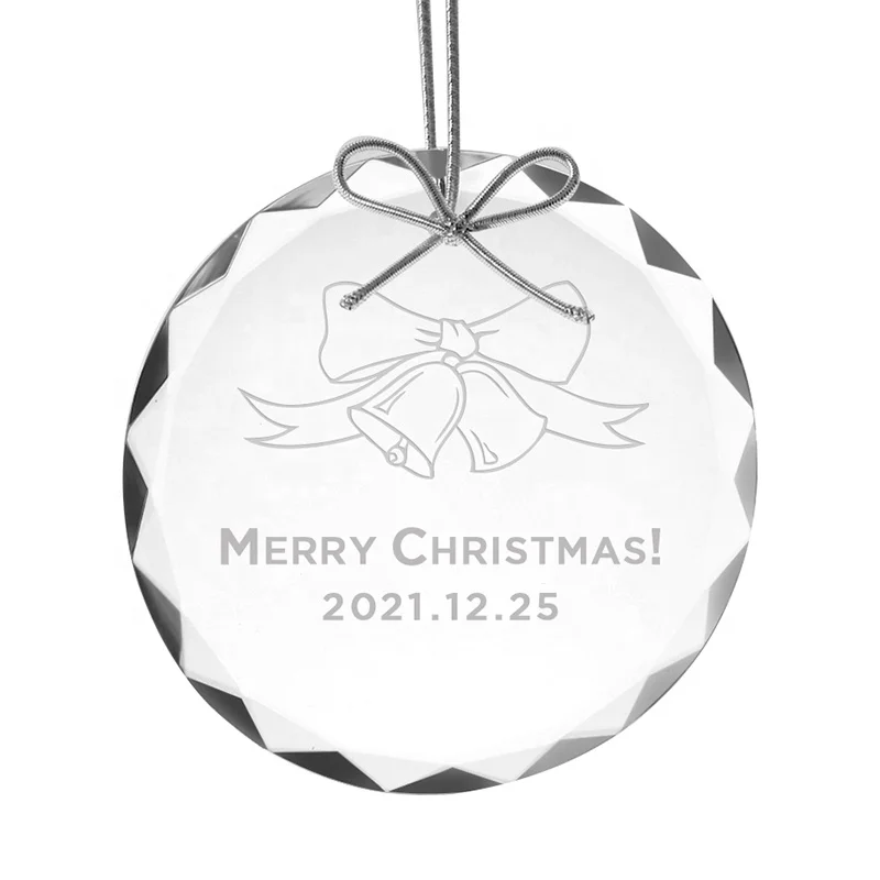 High Quality Blank Engraved K9 Crystal Crystal Hanging Ornaments For Christmas Gifts