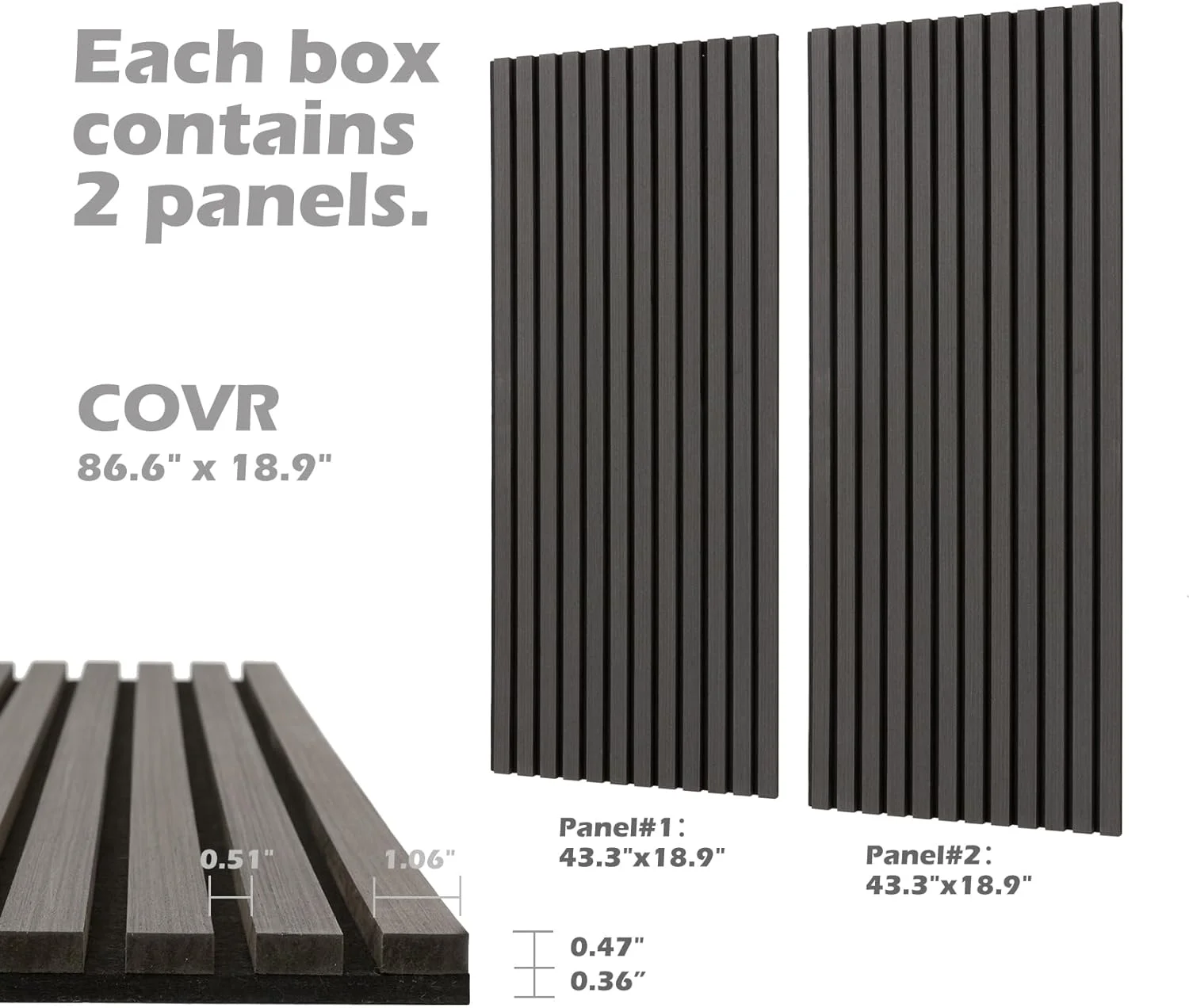 KASARO Decorative Wall Panels Sound Proofing Acoustic Slat Wood Wall Panel Felt For Bedroom Decoration