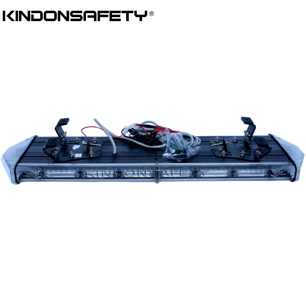 SAE approved red blue LED Emergency lightbar 3W Linear 6 LEDs DC12V Silver or Black Aluminum 100cm 39inch