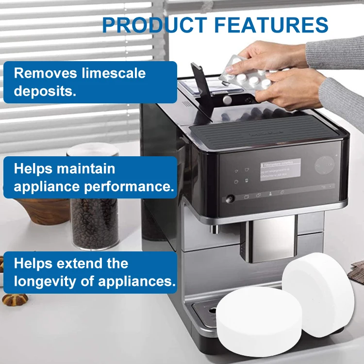 Coffee Machine Descaler and Cleaner Tablets compatible for miel* steam ovens, steam ironing systems