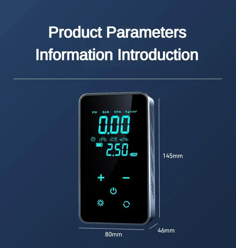 Car Electric Air Pump Portable Wireless Digital Touch Air Compressor 150PSI Suitable for Car Motorcycle