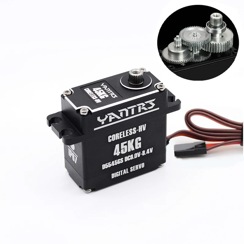 D45MG 45 кг 120 градусов алюминиевым корпусом с прямым приводом цифровой металлическими шестернями и высоким крутящим HV без сердечника Servo Для RC автомобиль