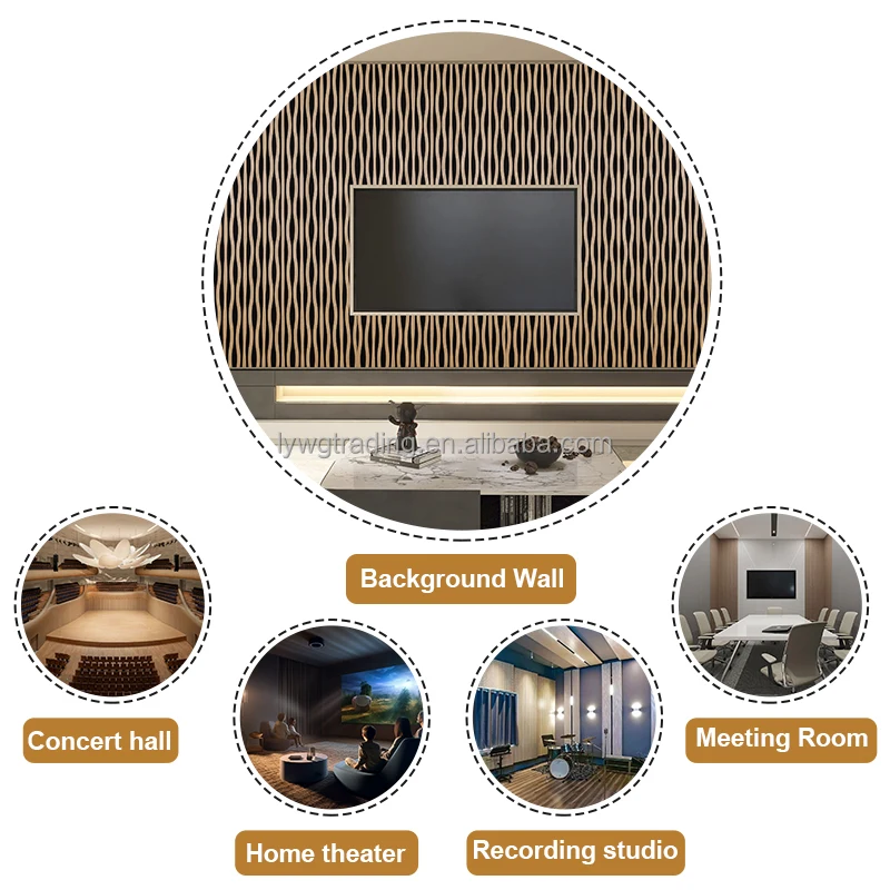 Luxury American Acoustic Slat Wood Wall Panels Modern Design Original Slatpanel Wooden Slat Acoustic Wall Panel with Free Sample