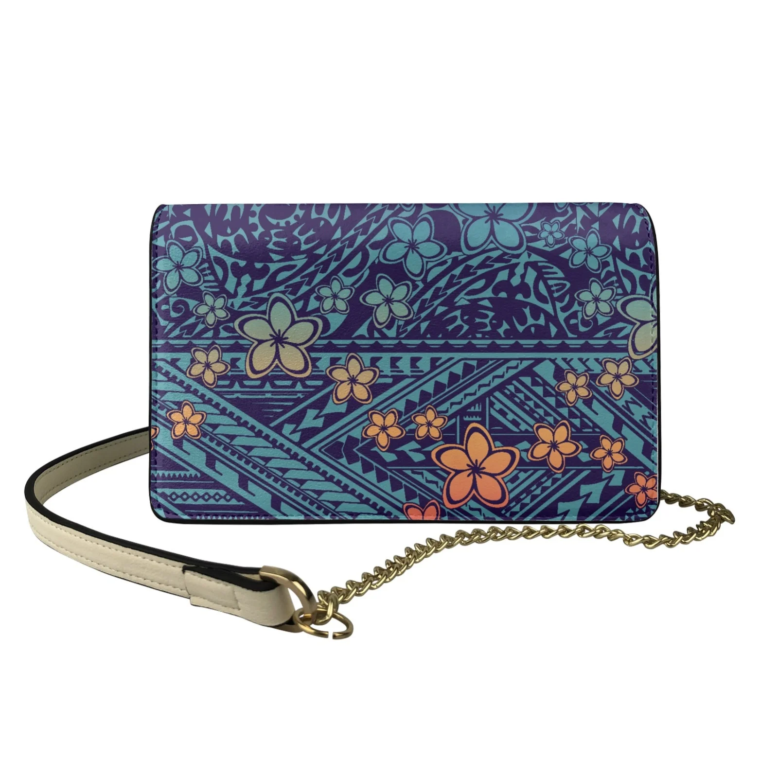 Samoa polynesian Top Quality High Quality Creative single shoulder crossbody bag women long wallet PU leather mobile phone bag