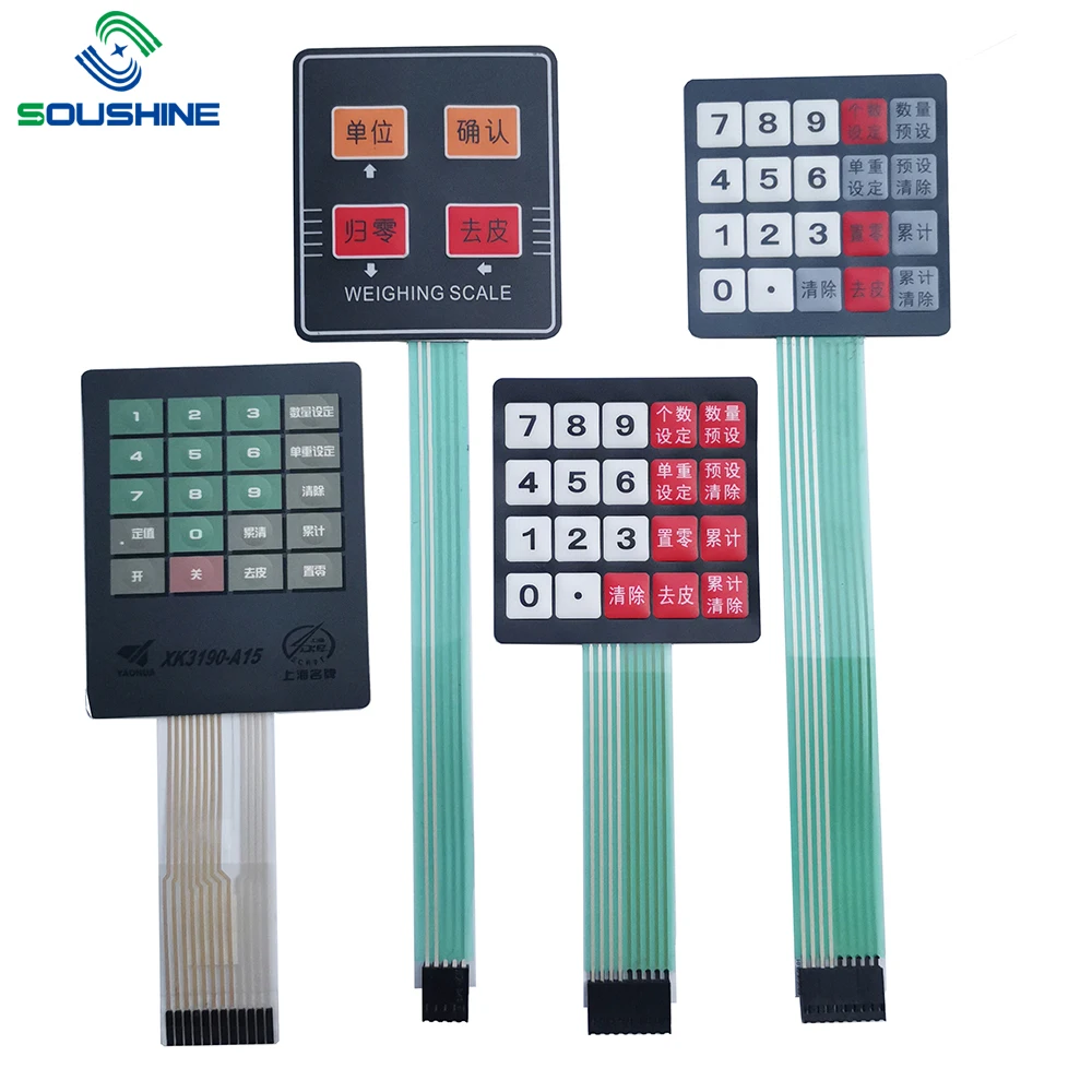 OEM Small Order Touch Panel Membrane Switch 4x3 Keypads