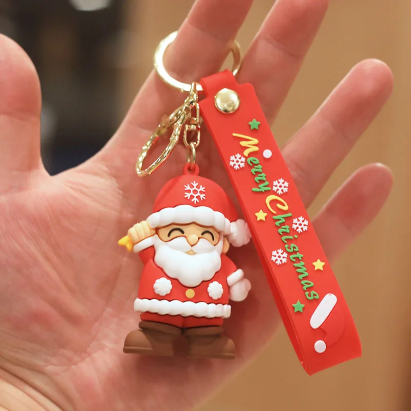 New Design Cartoon Deer Snowman Keychain Christmas Keychain For Christmas decoration