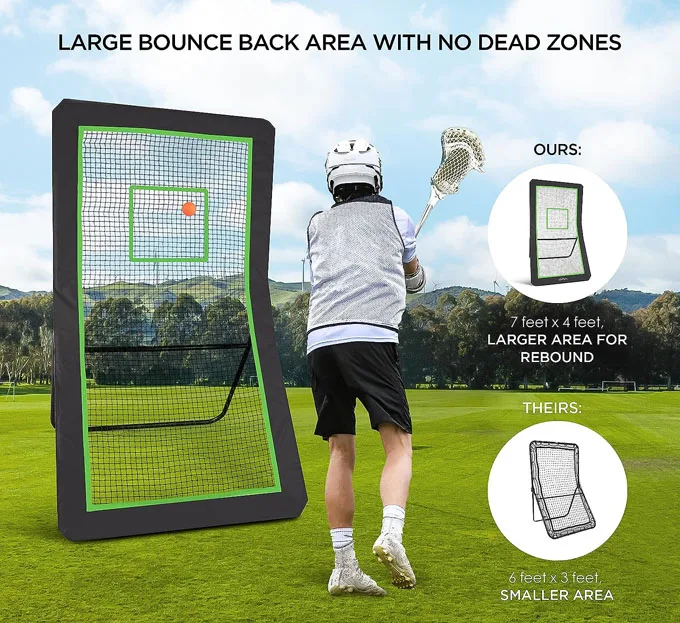 Professional steel frame backstop ball return net bounce target wall lacrosse rebounder