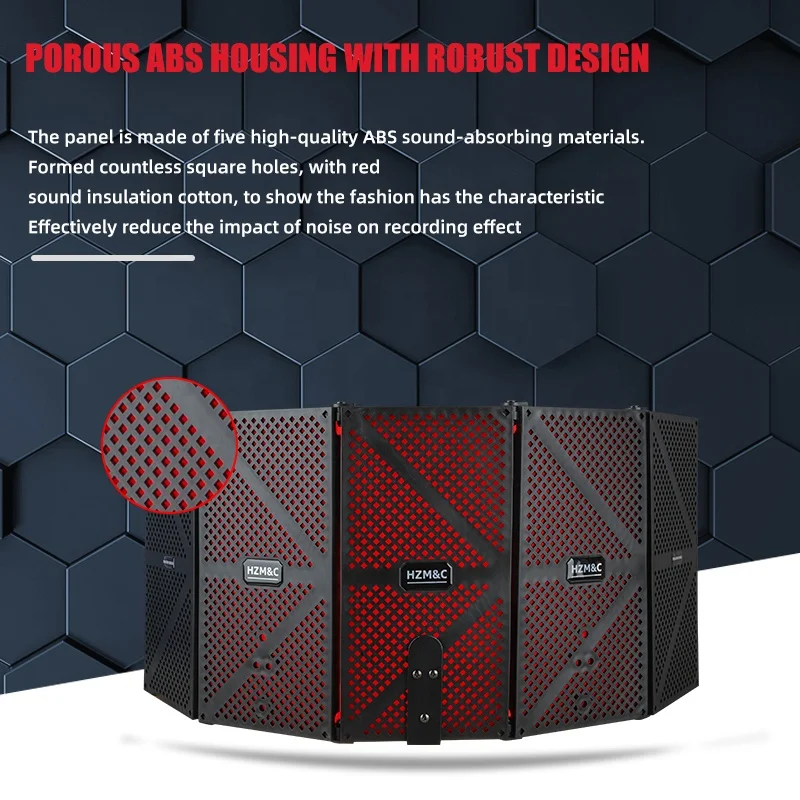 Hot Sale Plastic 5 Door Microphone Sound Isolation Shield With Bop Filter and Shock Mount