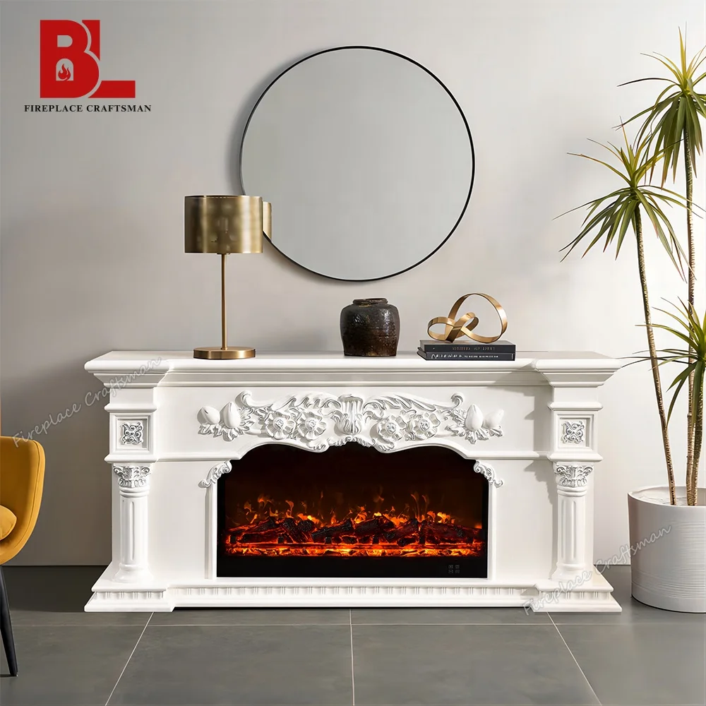 Living room tv stand electric fireplace electrical appliance indoor 2000w artificial master flame electric fireplace tv stand