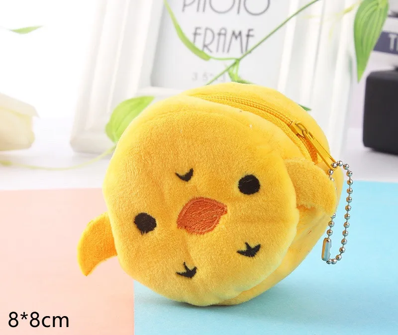 8*5 cm strawberry key ring hanging accessories Cute Plush Toy panda duck Stuffed Small purse Dog Rabbit Bear