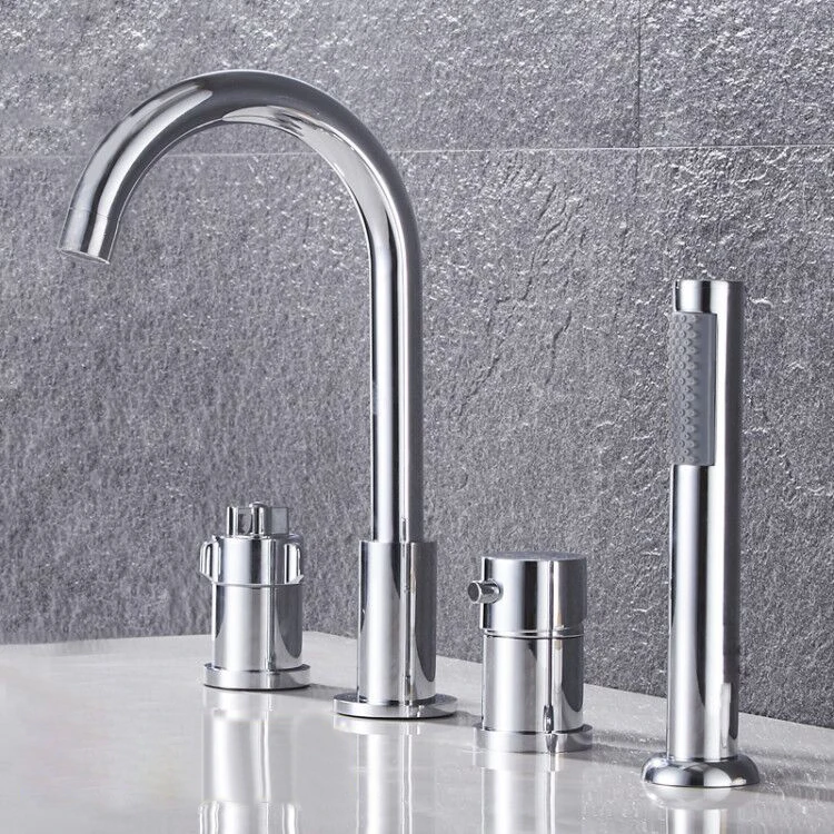 
All-Copper Thermostatic With Embedded Split Four-Piece Rain Shower Hot and Cold Rotatable Bathtub Faucet 