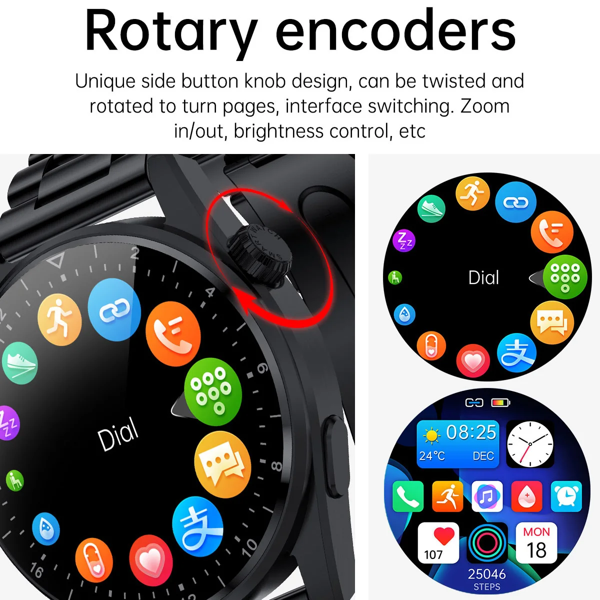 Hot sale NHK05 Android AMOLED Screen Sport GPS Manufacturer Heart Rate Blood Pressure Oxygen Fitness Monitoring Smart Watch