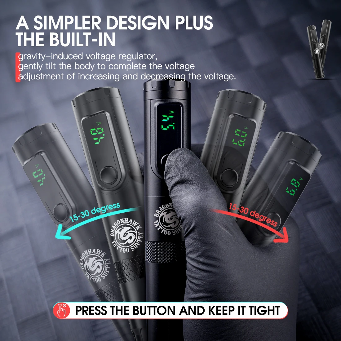 Dragonhawk  X4 3.5mm Stroke Tattoo Gun Tattoo Pen Machine Wireless With Double Battery