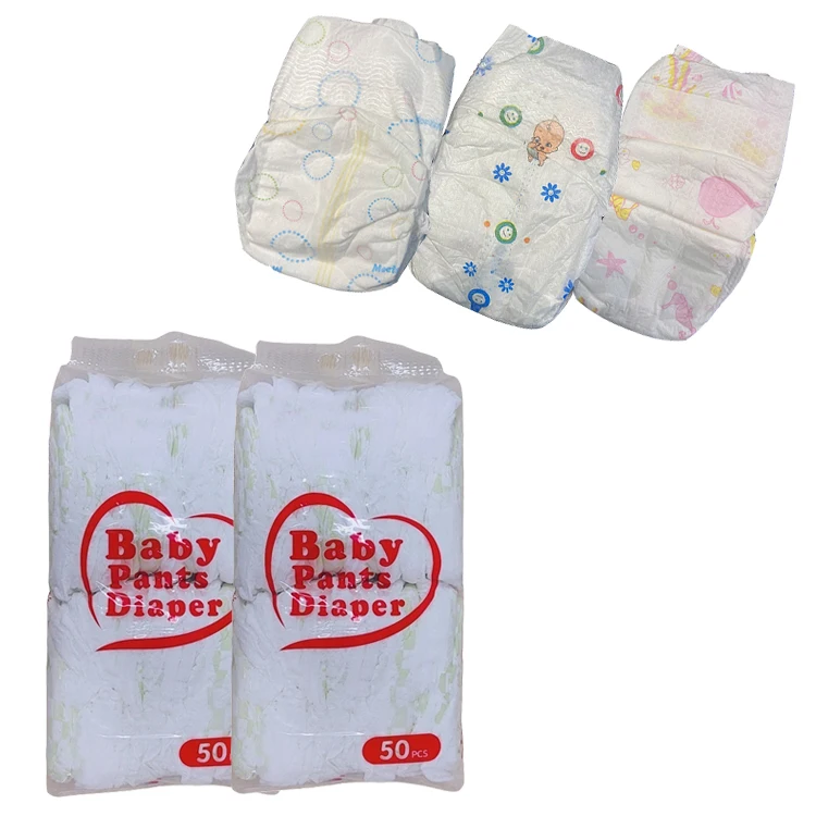 In Stock Good Class B Diaper for Kids Child, Soft Non Woven Top Sheet Reject Grade B Baby Diaper Packing In Transparent Bag