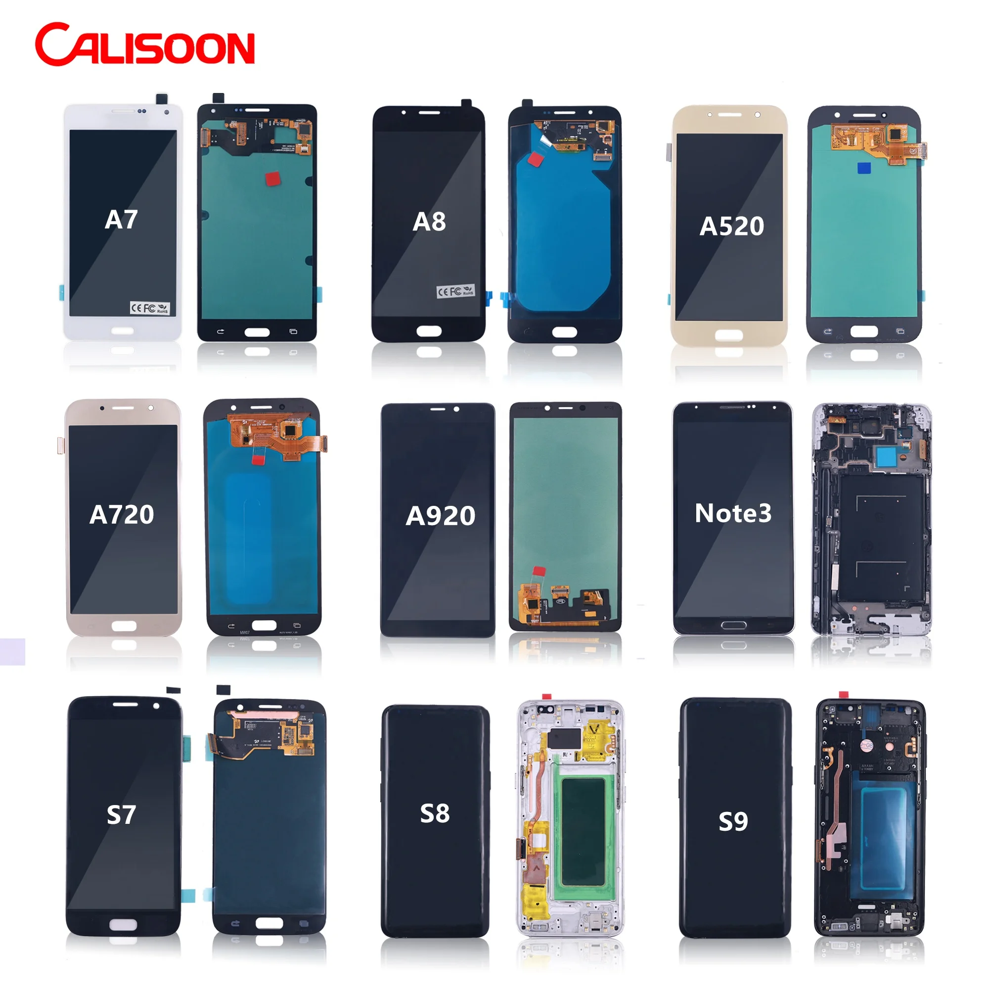 Новый бренд Цена по прейскуранту завода-изготовителя calisoon OLED дисплей с сенсорным экраном дигитайзер в сборе ЖК-дисплей для Samsung Galaxy S9 S8 S7 s6 A7 A8 J710 J3 J4