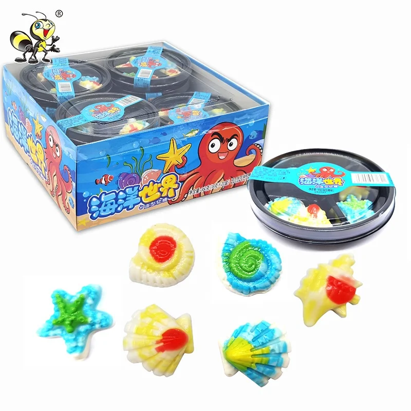 wholesale import new soft halal sea world caramelos asian gummy sweets candy