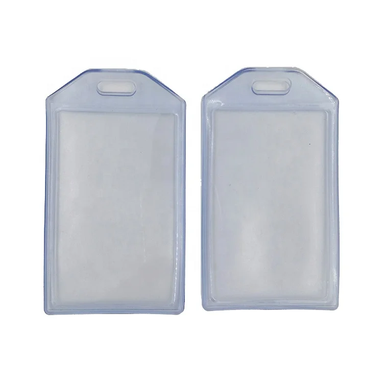 Vertical and horizontal soft pvc id badge card holder
