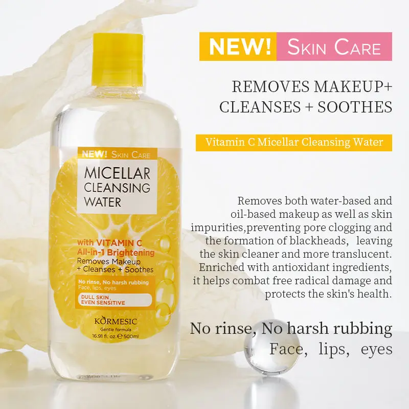 MIDUO Source OEM Factory All in one Vitamin C Skin Green Tea Oil Deep Micellar Makeup Remover Soothes Cleansing Water For Face