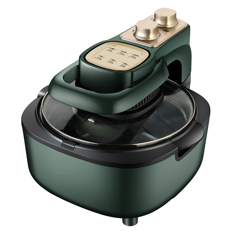 Green Multipurpose Air Fryer 6L 1100 WATT visible air fryer for kitchen