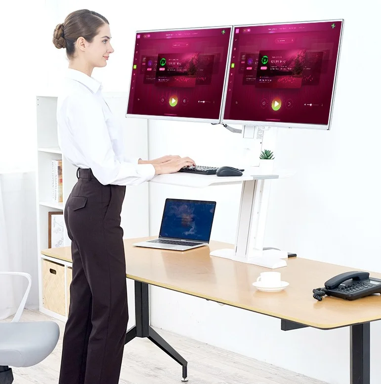 
NB ST25-2A 19' to 27' Tabletop Computer Dual LCD Display Mount Laptop Rack Stand 