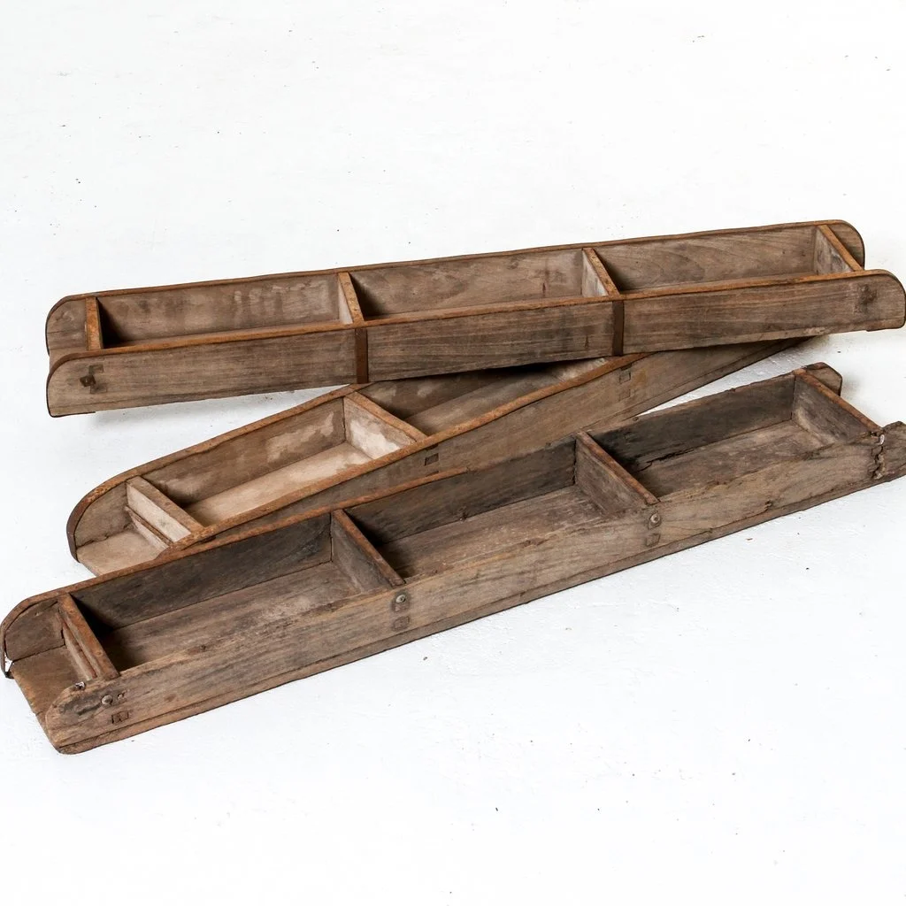 chinese antique home decoration accessories rustic wooden rice measurement