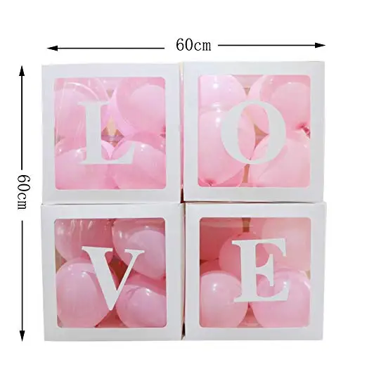 4 шт. прозрачный ящик Свадебный декор Baby Shower для мальчиков и девочек свадьбы событие для вечеринок по случаю крестин, дней рождений, декор для вечеринок Babyshower