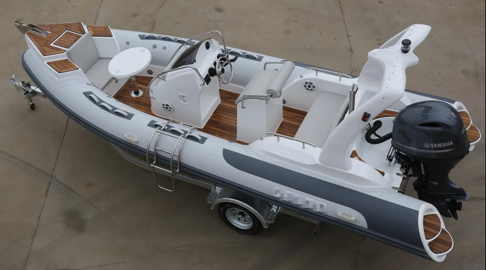 Shock price rib 580 rigid hull fiberglass hypalon inflatable rib boat for 8 person