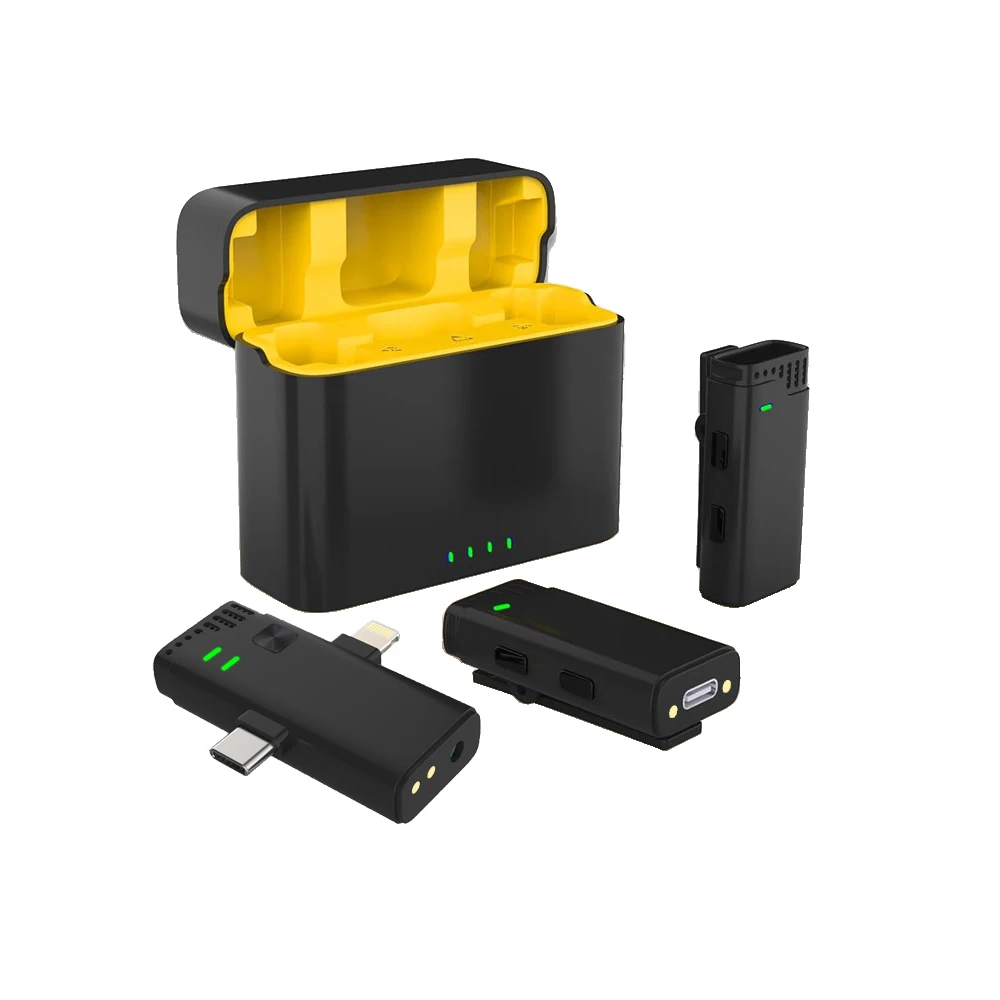 Lightning Type-C 2 1 Handheld Wireless Microphone Phone Computer 2.4GHz LED Portable Live Streaming Video Sound Recording